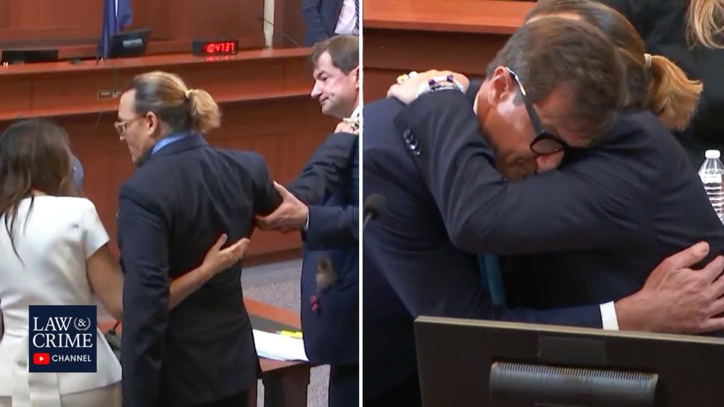 Johnny Depp's Lawyers Embrace Him After Their Closing Arguments