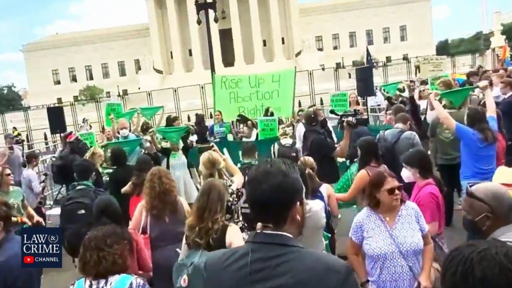 Protesters Swarm Supreme Court Building After Roe v. Wade Overturned