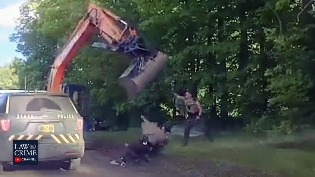 Man Swings Excavator Bucket Toward Vermont State Troopers to Allegedly Stop Son's Arrest